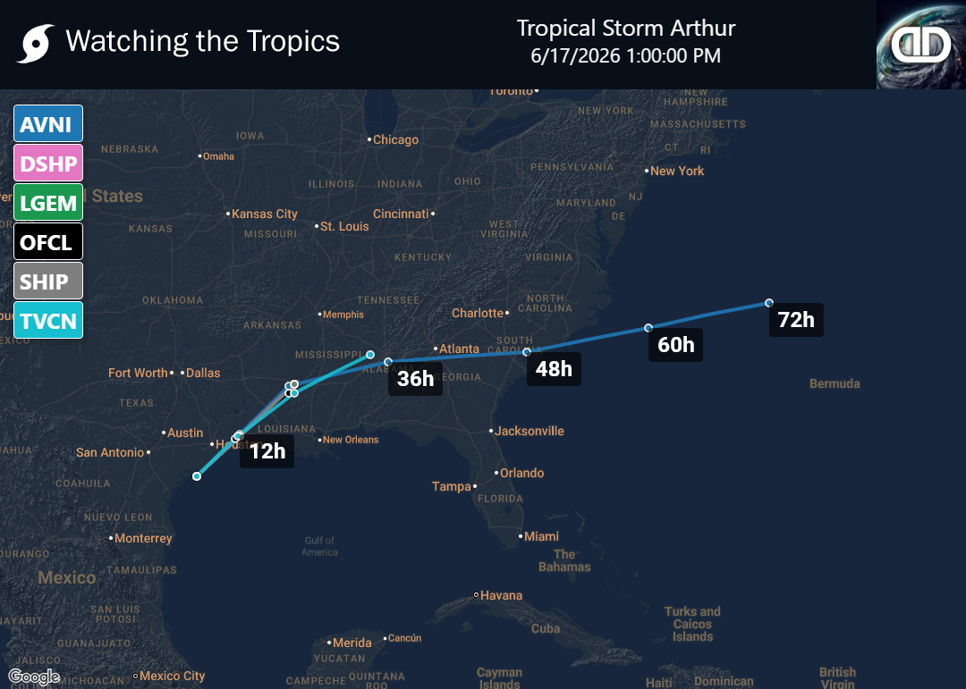 Storm Tropical Storm Arthur Spaghetti Models