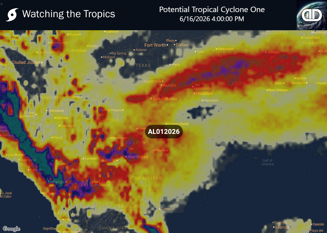 Storm Potential Tropical Cyclone One Thunderstorm Probability