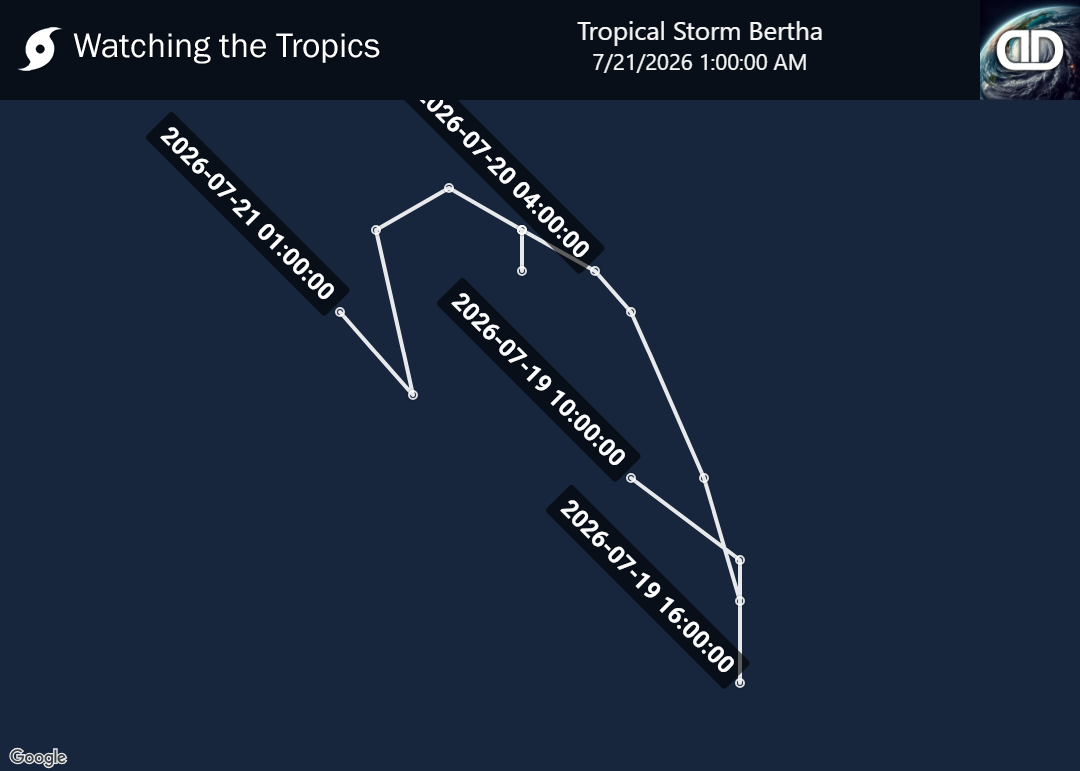 Storm Tropical Depression Two historical path