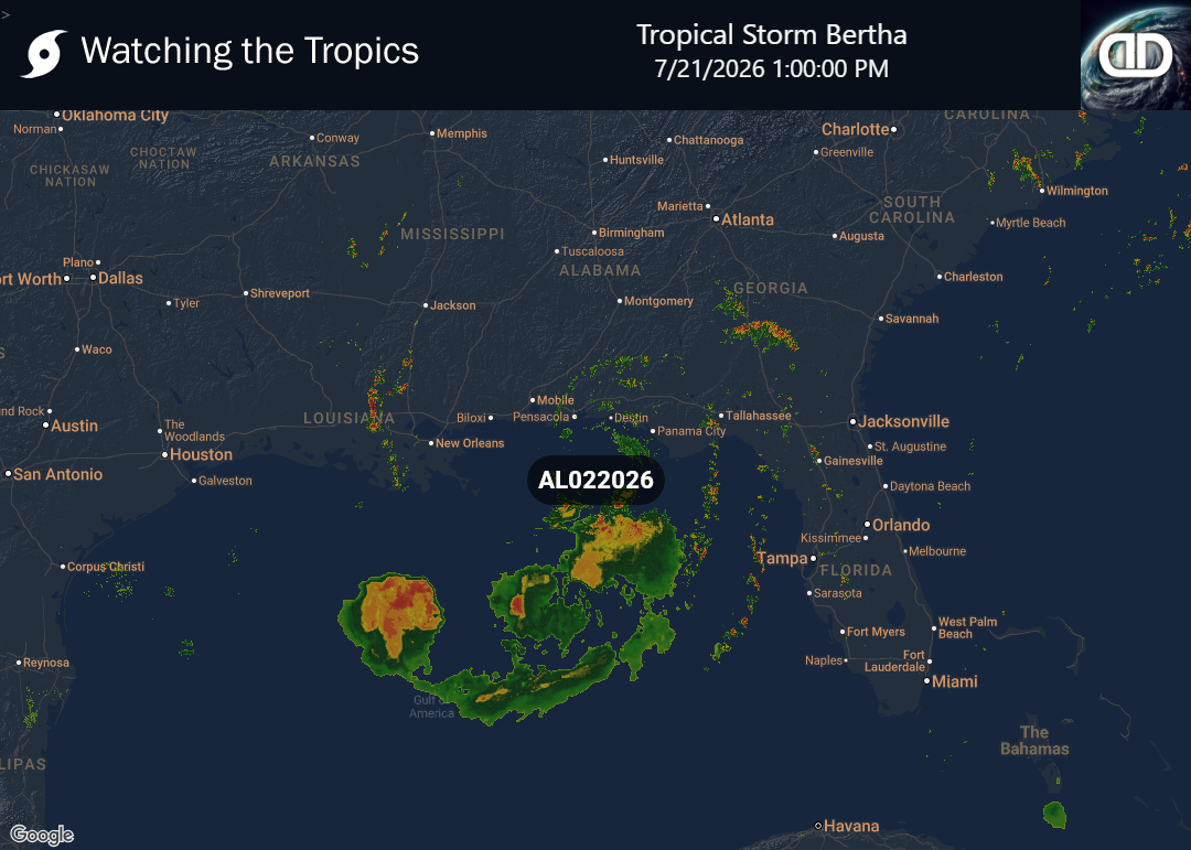 Storm Tropical Storm Bertha Precipitation