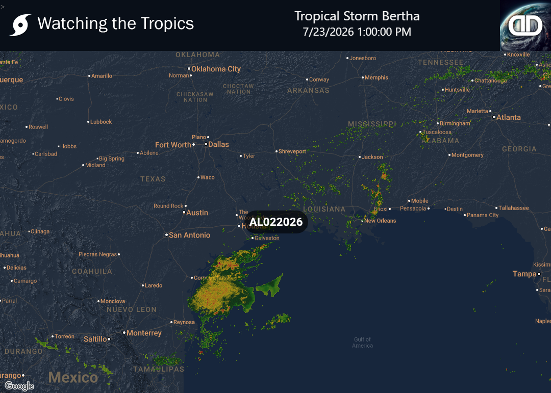 Storm Tropical Storm Bertha Precipitation