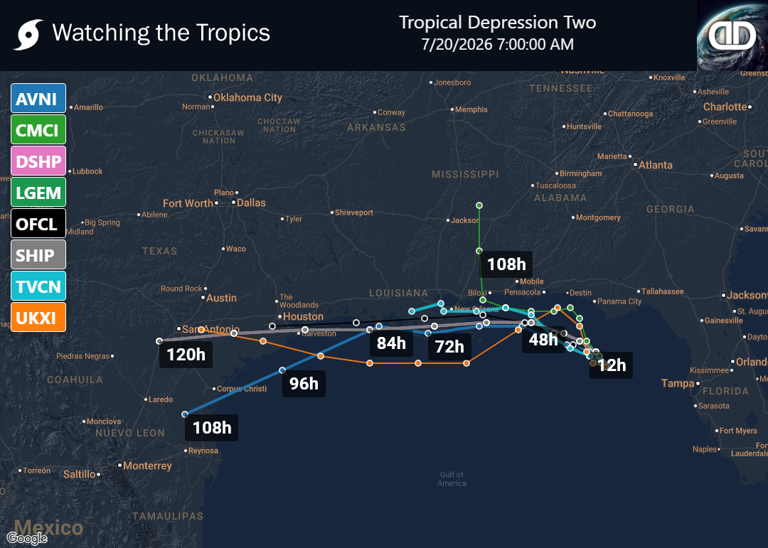 Storm Tropical Depression Two Spaghetti Models