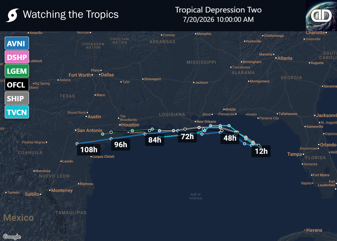 Storm Tropical Depression Two Spaghetti Models