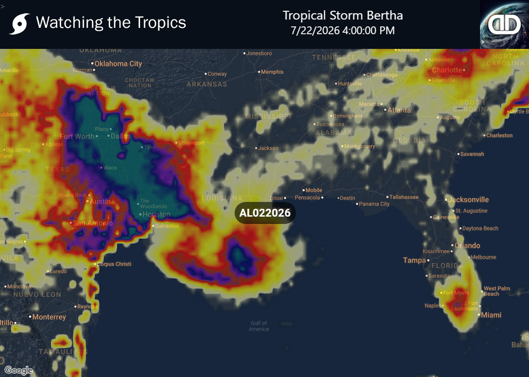Storm Tropical Storm Bertha Thunderstorm Probability