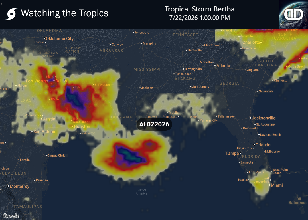 Storm Tropical Storm Bertha Thunderstorm Probability