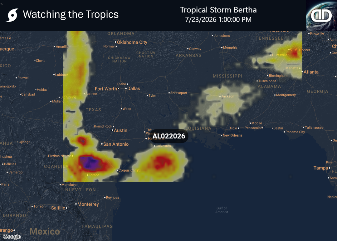 Storm Tropical Storm Bertha Thunderstorm Probability
