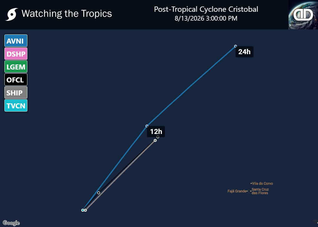 Storm Post-Tropical Cyclone Cristobal Spaghetti Models