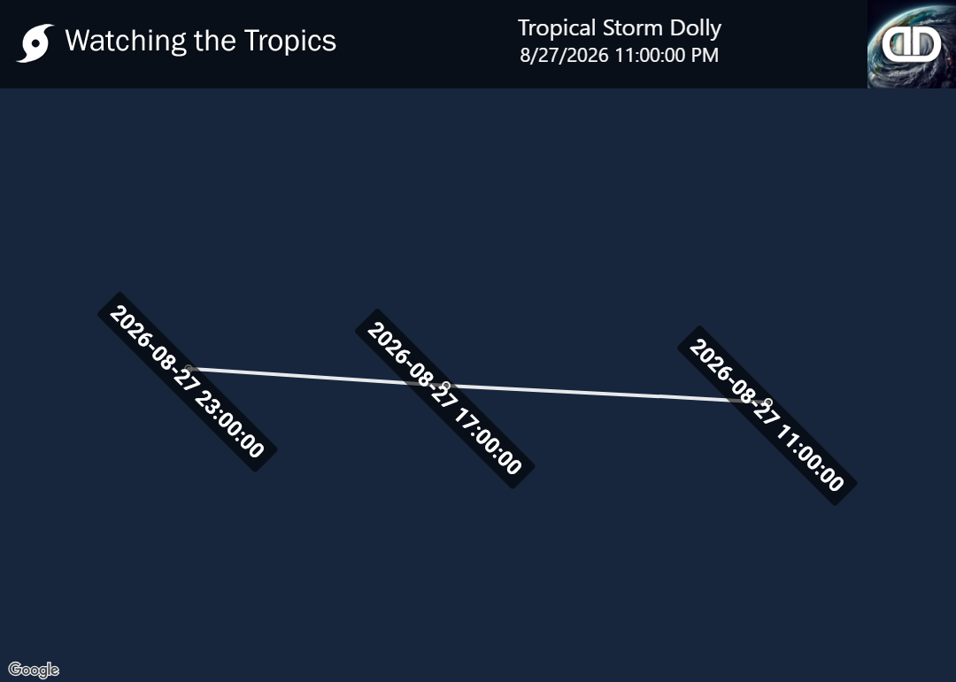 Storm Tropical Storm Dolly historical path