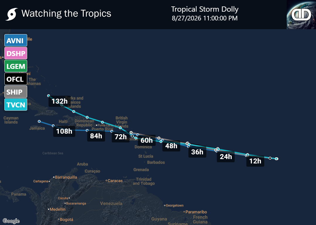 Storm Tropical Storm Dolly Spaghetti Models