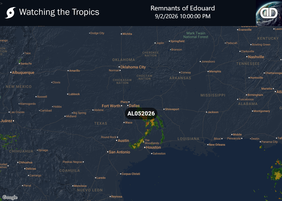 Storm Remnants of Edouard Precipitation