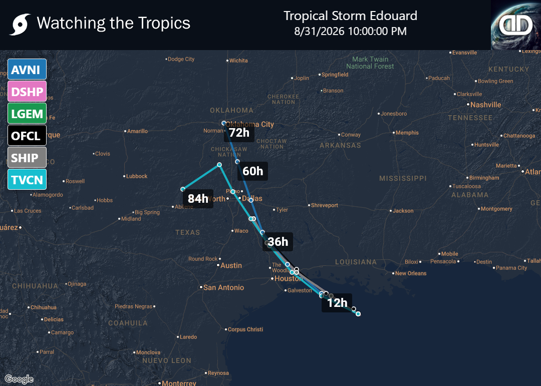 Storm Tropical Storm Edouard Spaghetti Models