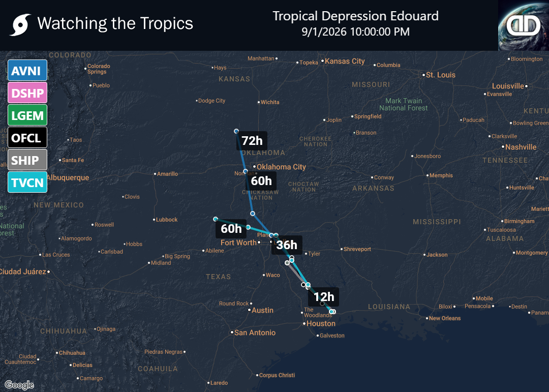 Storm Tropical Depression Edouard Spaghetti Models