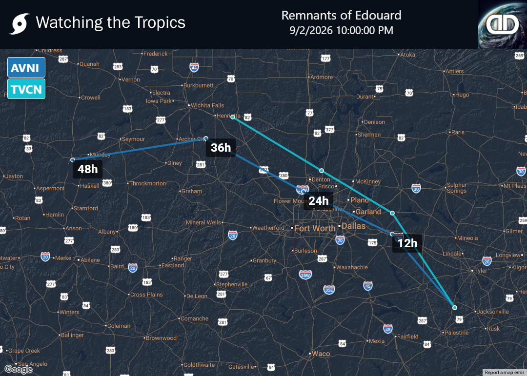 Storm Remnants of Edouard Spaghetti Models