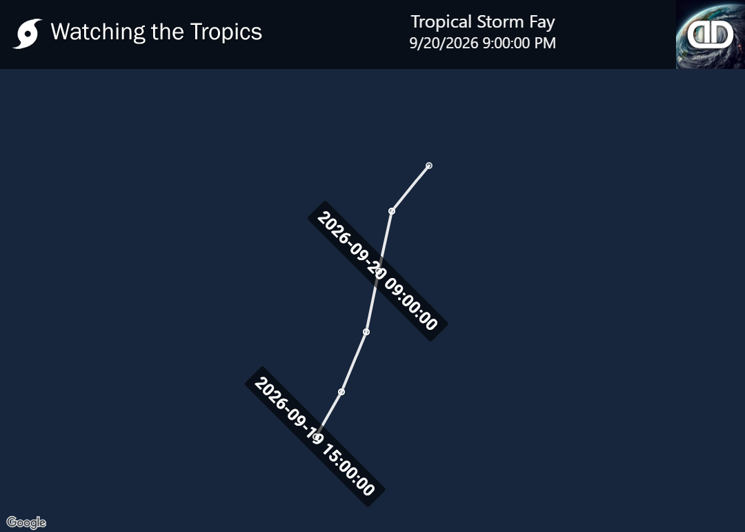 Storm Tropical Storm Fay historical path