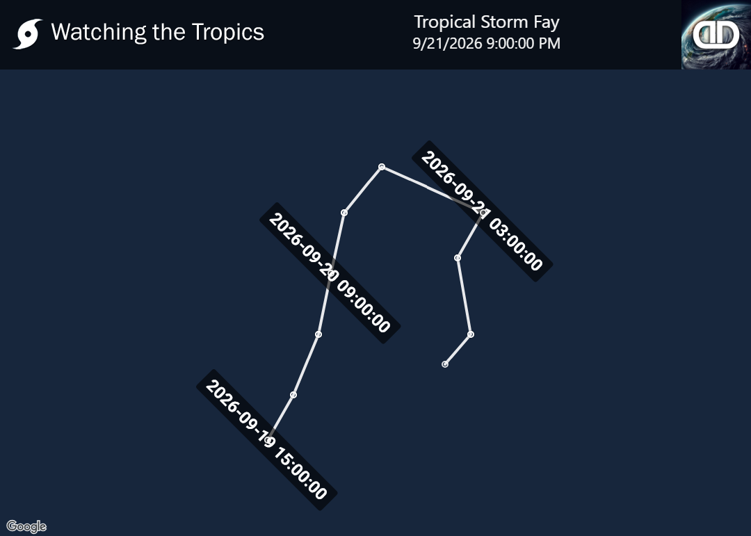 Storm Tropical Storm Fay historical path