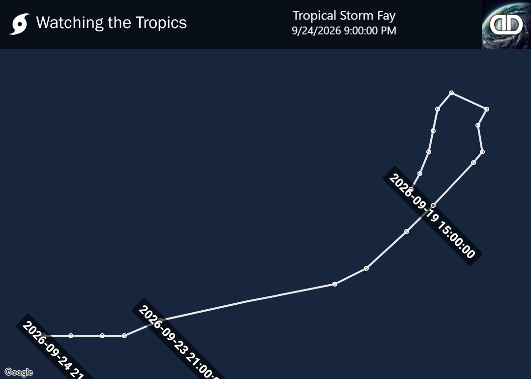 Storm Tropical Storm Fay historical path