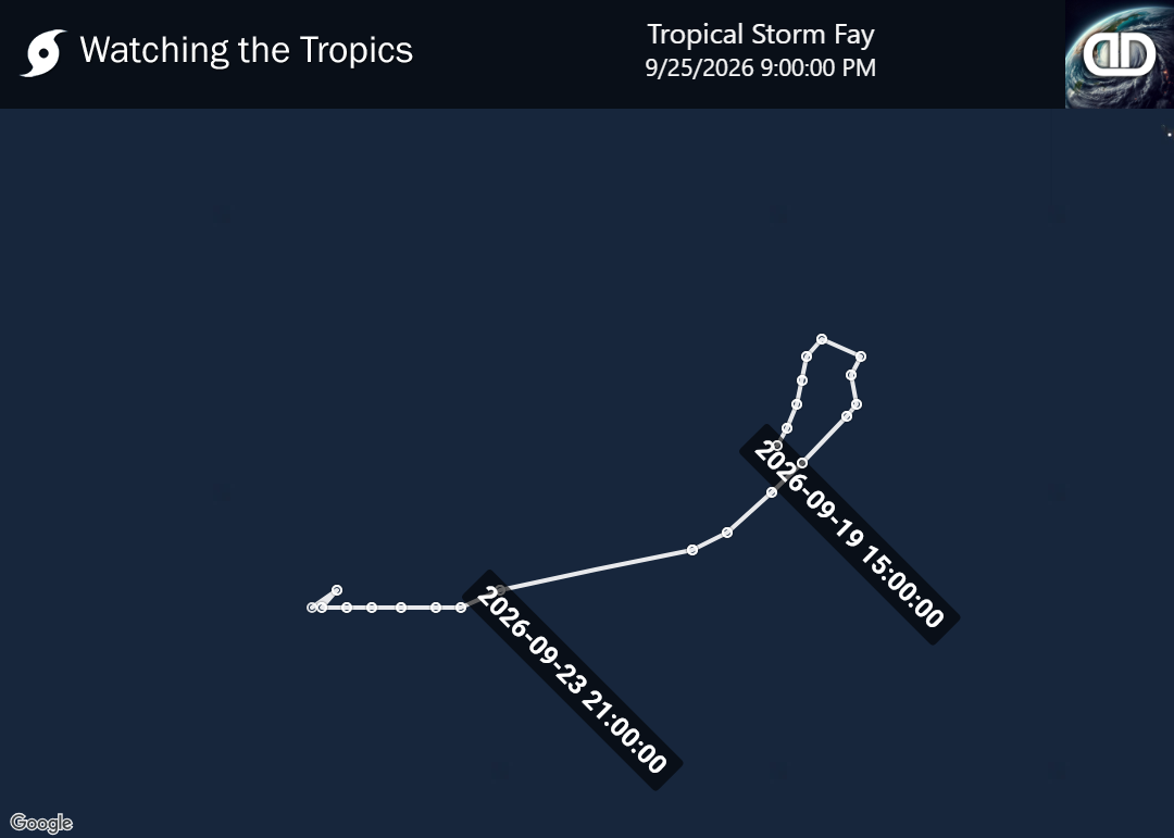 Storm Tropical Storm Fay historical path