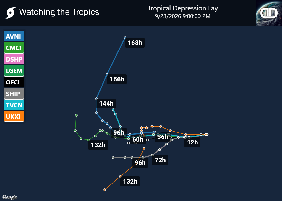 Storm Tropical Depression Fay Spaghetti Models