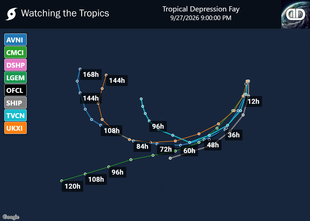 Storm Tropical Depression Fay Spaghetti Models