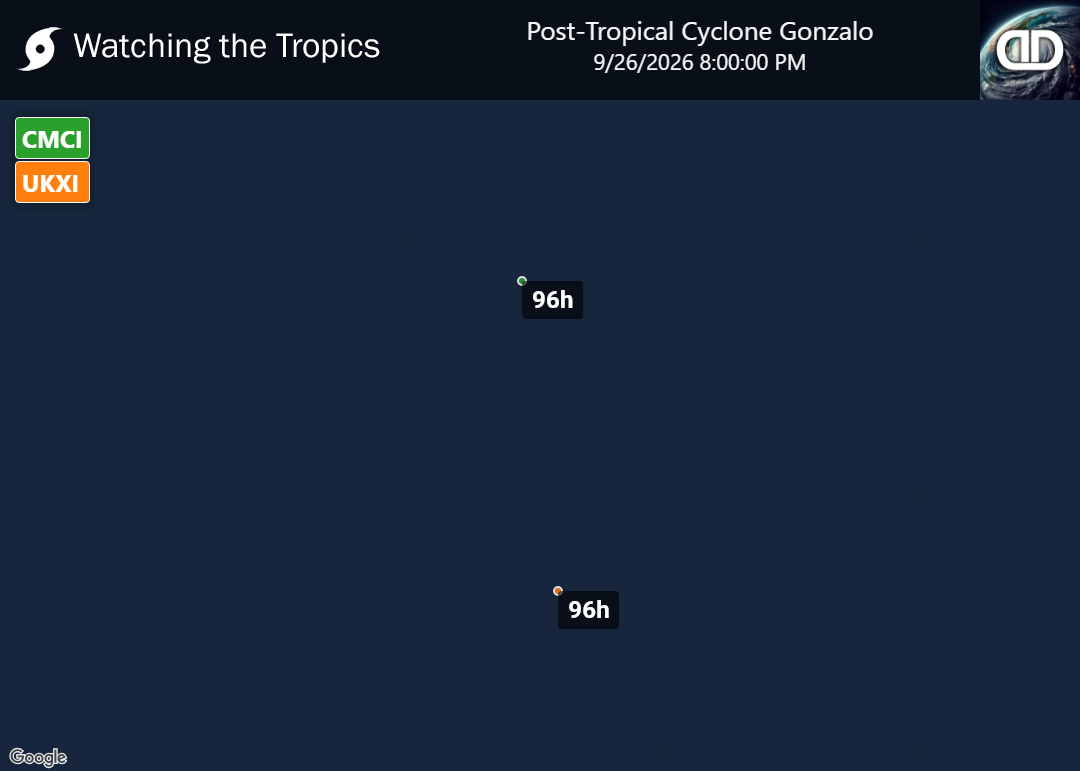 Storm Post-Tropical Cyclone Gonzalo Spaghetti Models