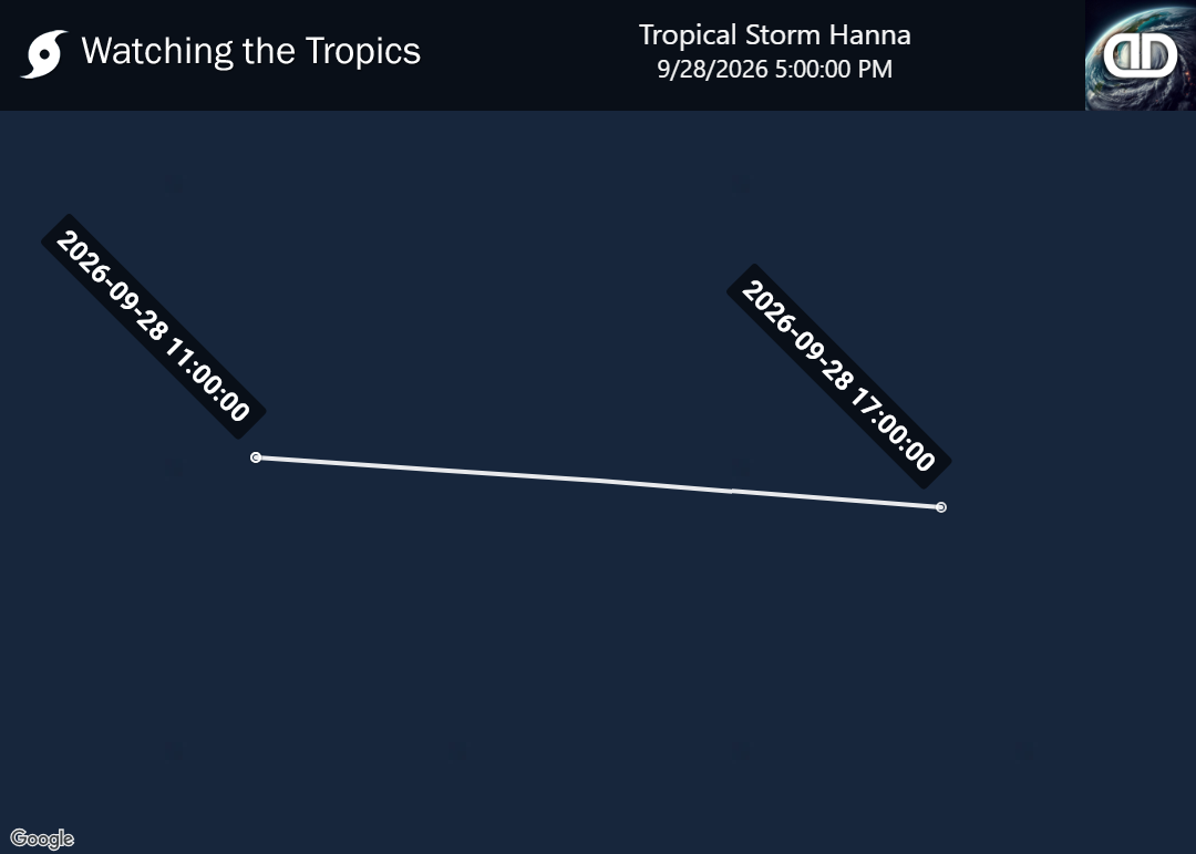 Storm Tropical Storm Hanna historical path