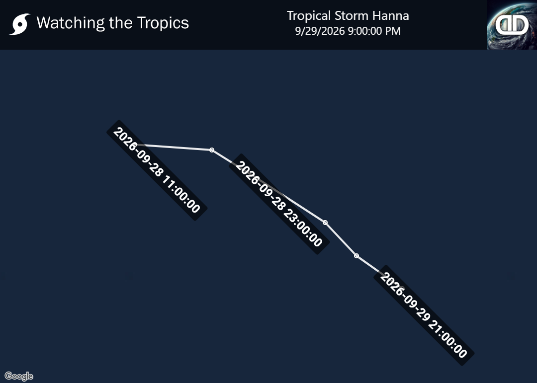 Storm Tropical Storm Hanna historical path