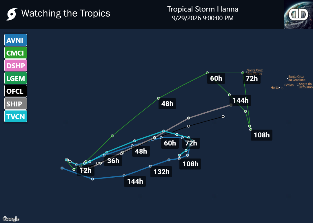 Storm Tropical Storm Hanna Spaghetti Models