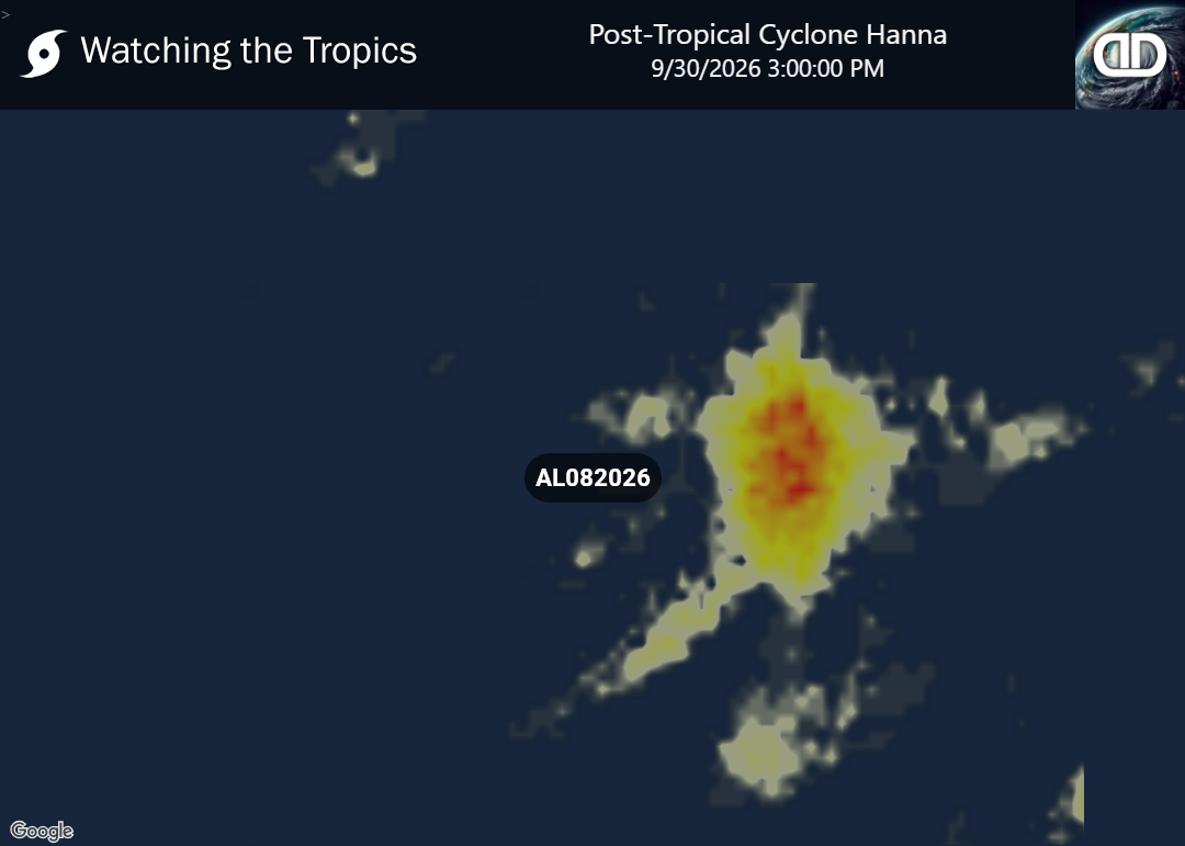 Storm Post-Tropical Cyclone Hanna Thunderstorm Probability