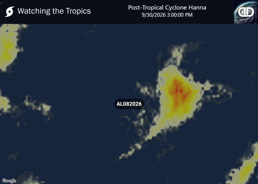 Storm Post-Tropical Cyclone Hanna Thunderstorm Probability