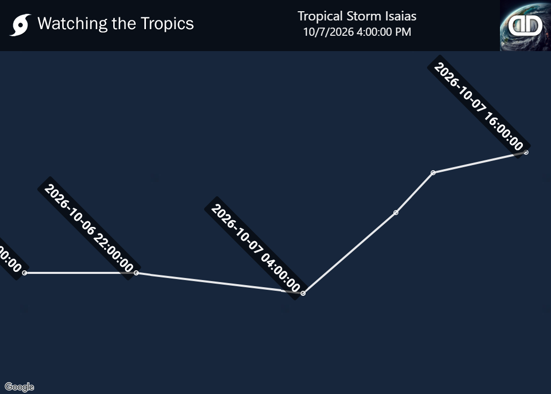 Storm Tropical Storm Isaias historical path