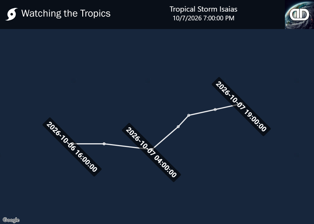 Storm Tropical Storm Isaias historical path