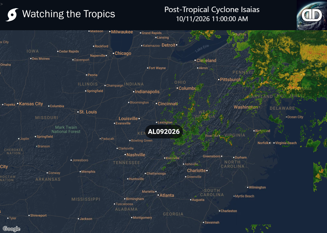 Storm Post-Tropical Cyclone Isaias Precipitation