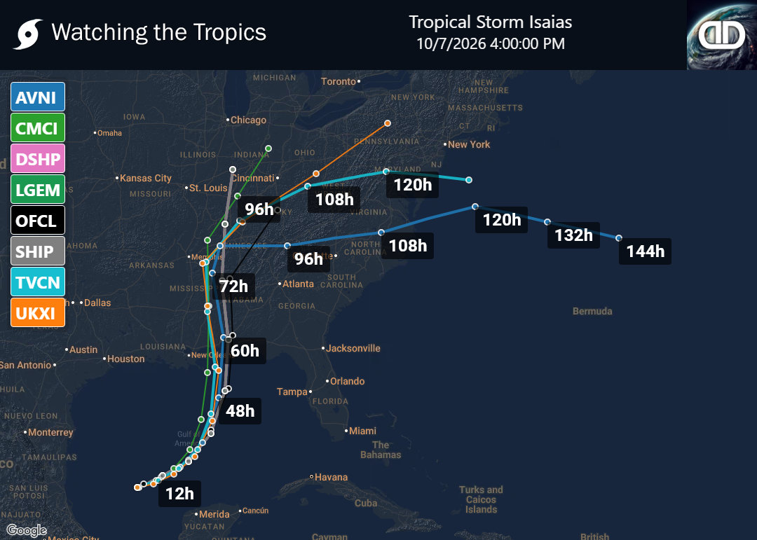 Storm Tropical Storm Isaias Spaghetti Models
