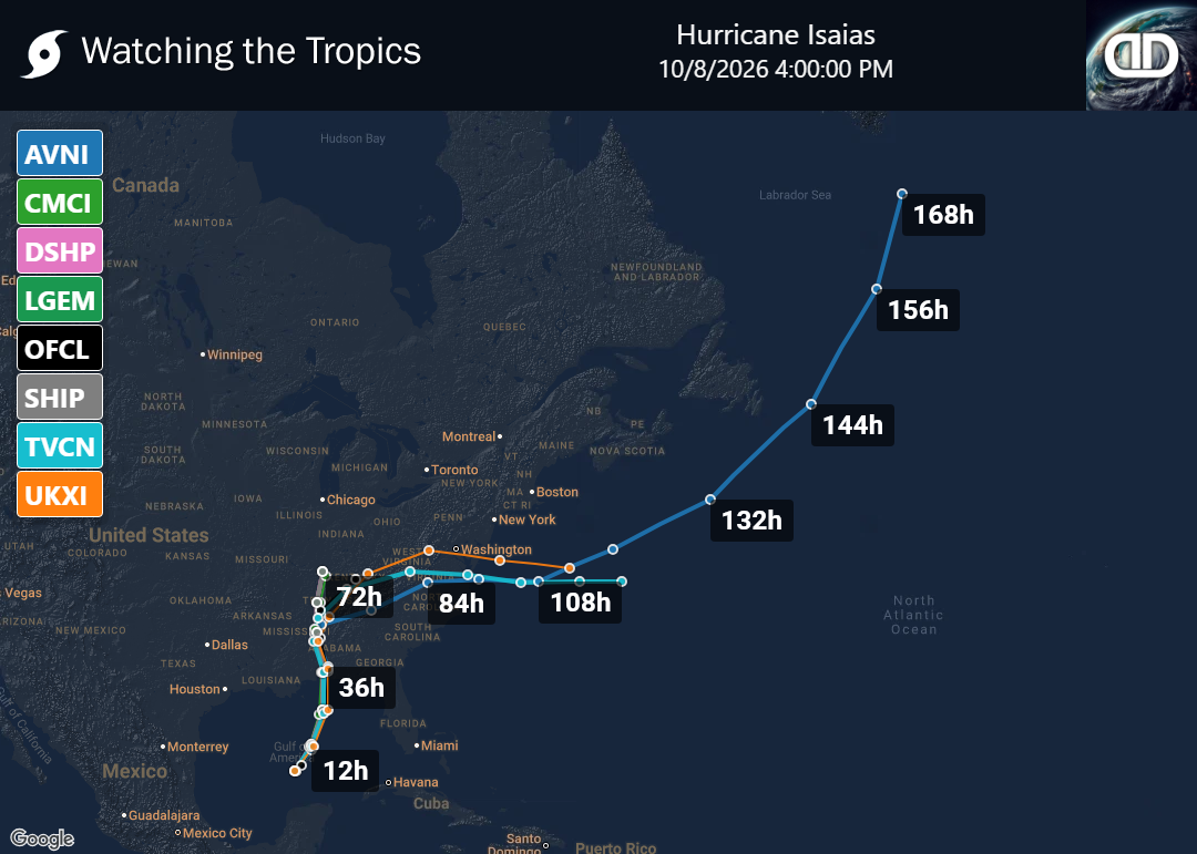 Storm Hurricane Isaias Spaghetti Models