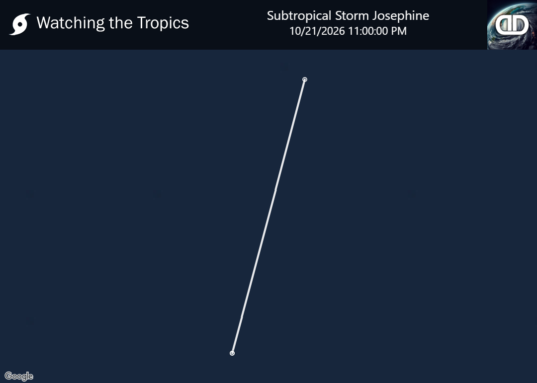 Storm Subtropical Storm Josephine historical path