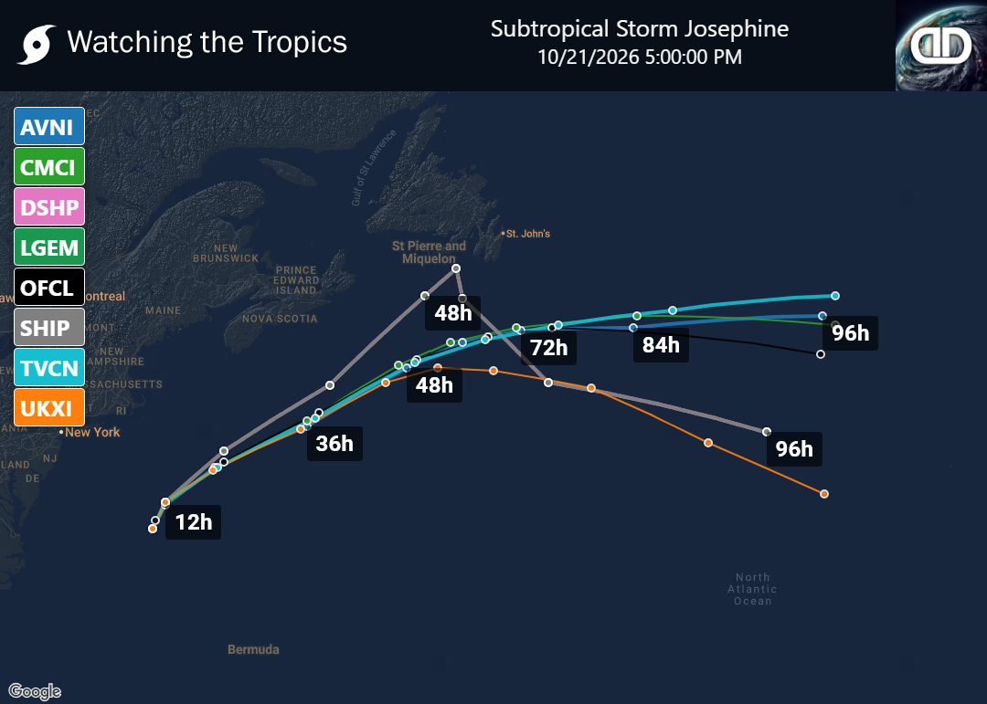 Storm Subtropical Storm Josephine Spaghetti Models