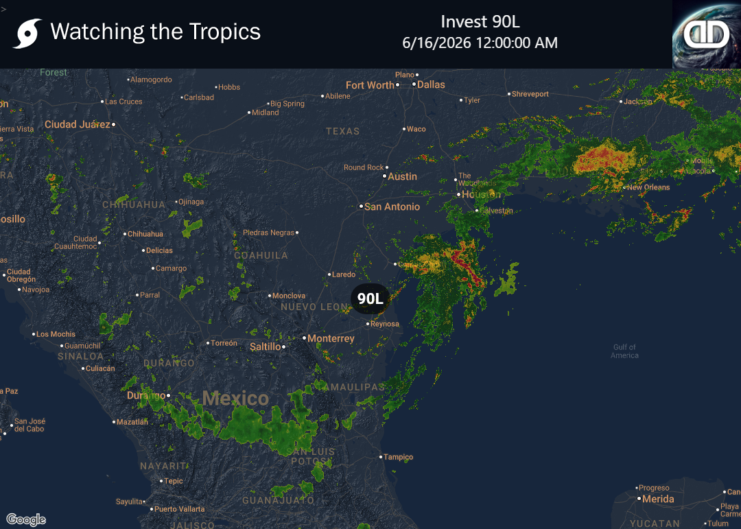 Storm Invest 90L Precipitation