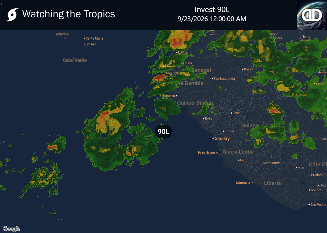 Storm Invest 90L Precipitation