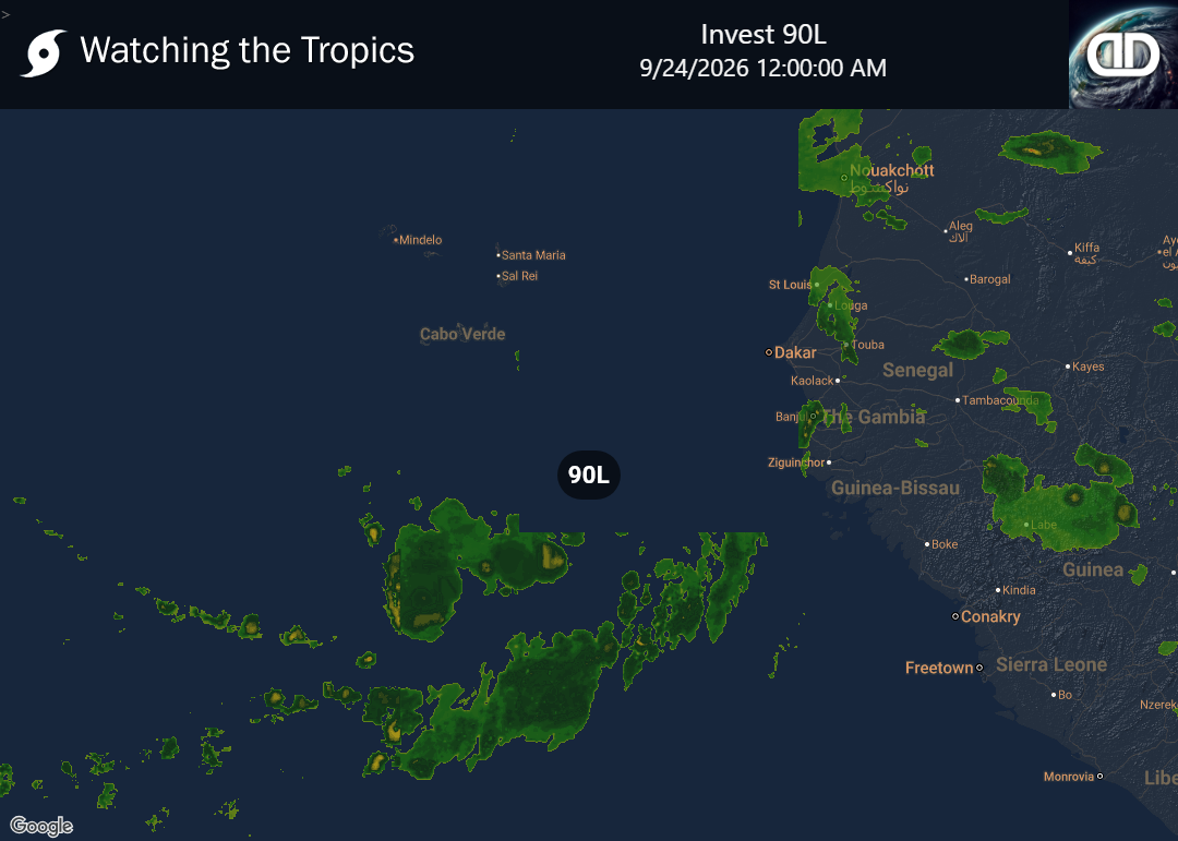 Storm Invest 90L Precipitation