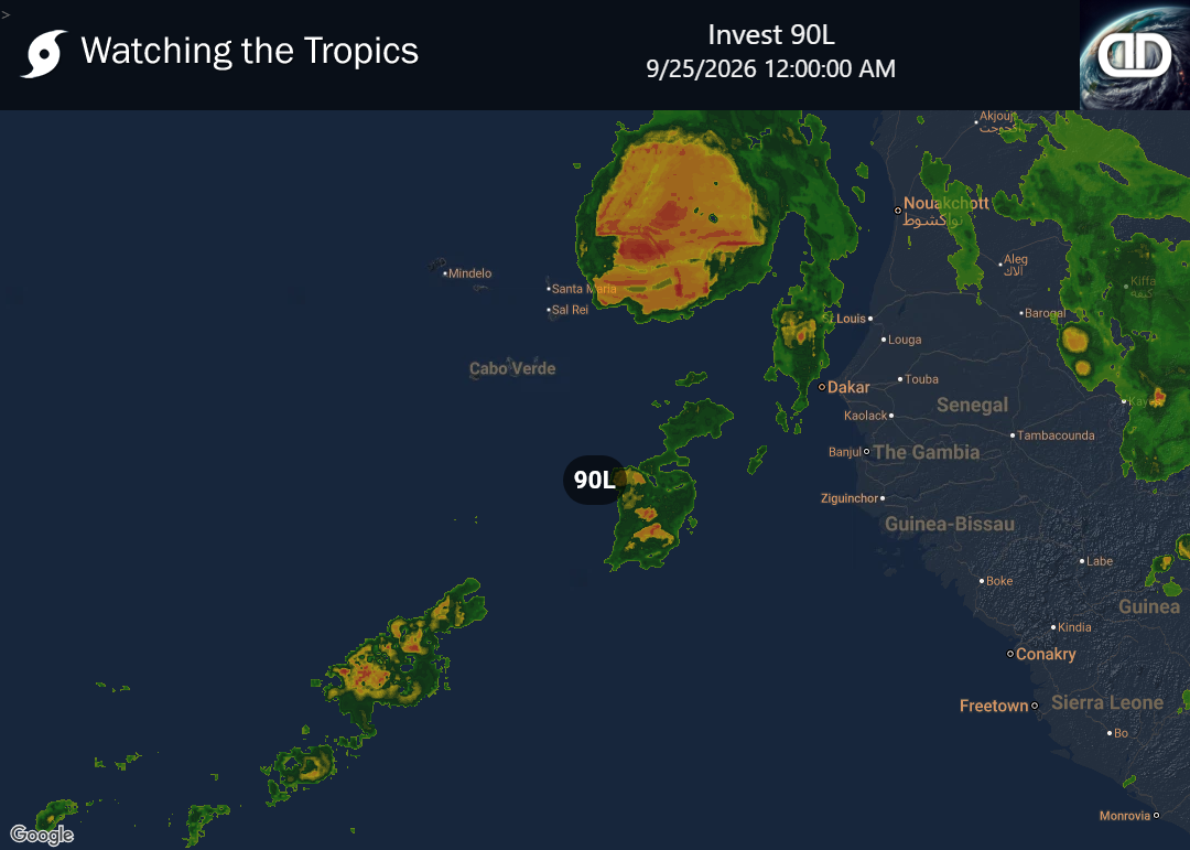 Storm Invest 90L Precipitation