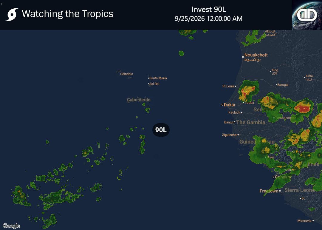 Storm Invest 90L Precipitation