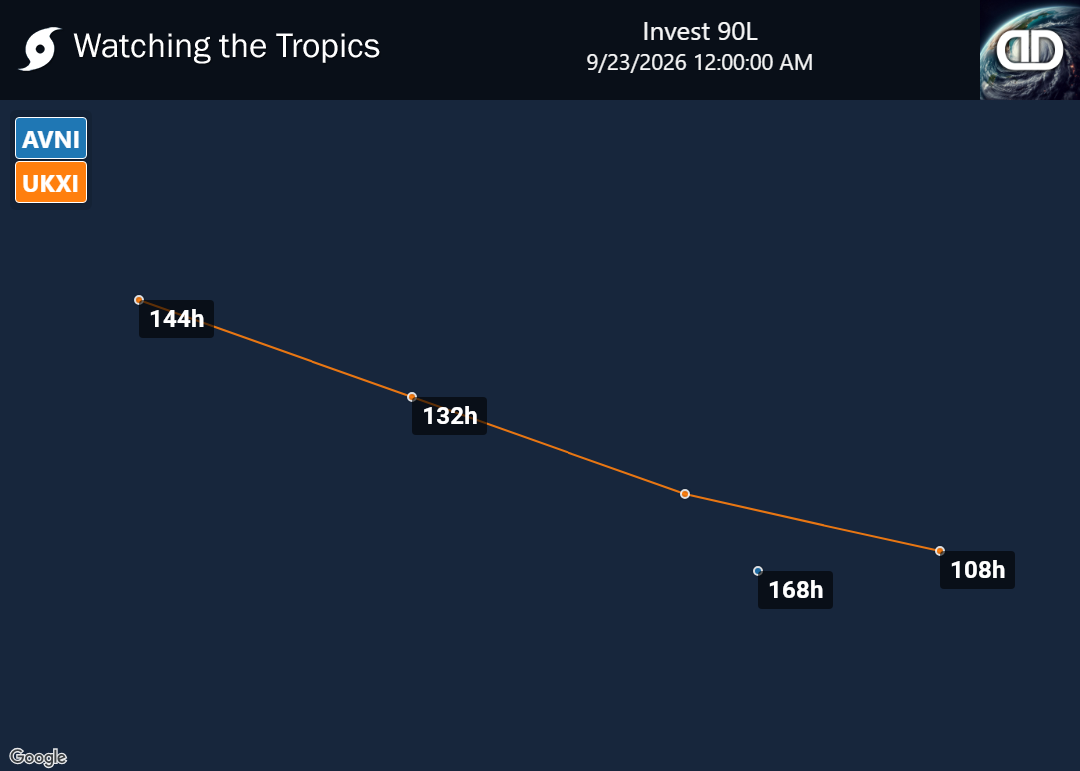 Storm Invest 90L Spaghetti Models