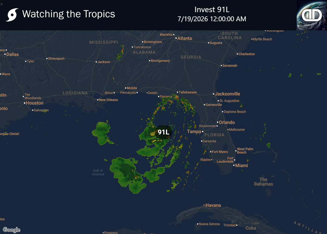 Storm Invest 91L Precipitation