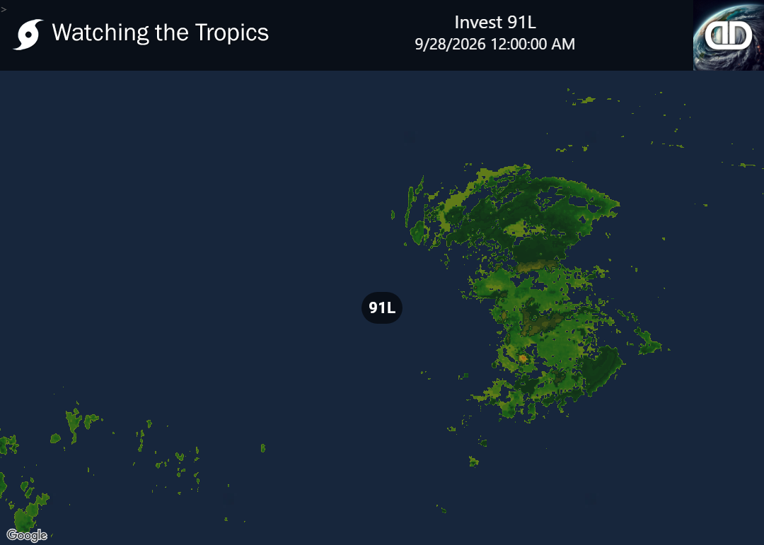 Storm Invest 91L Precipitation