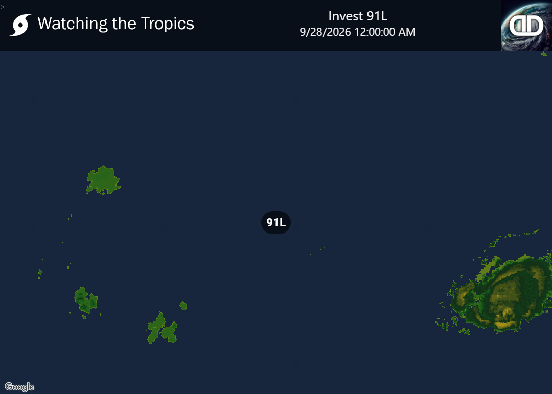 Storm Invest 91L Precipitation