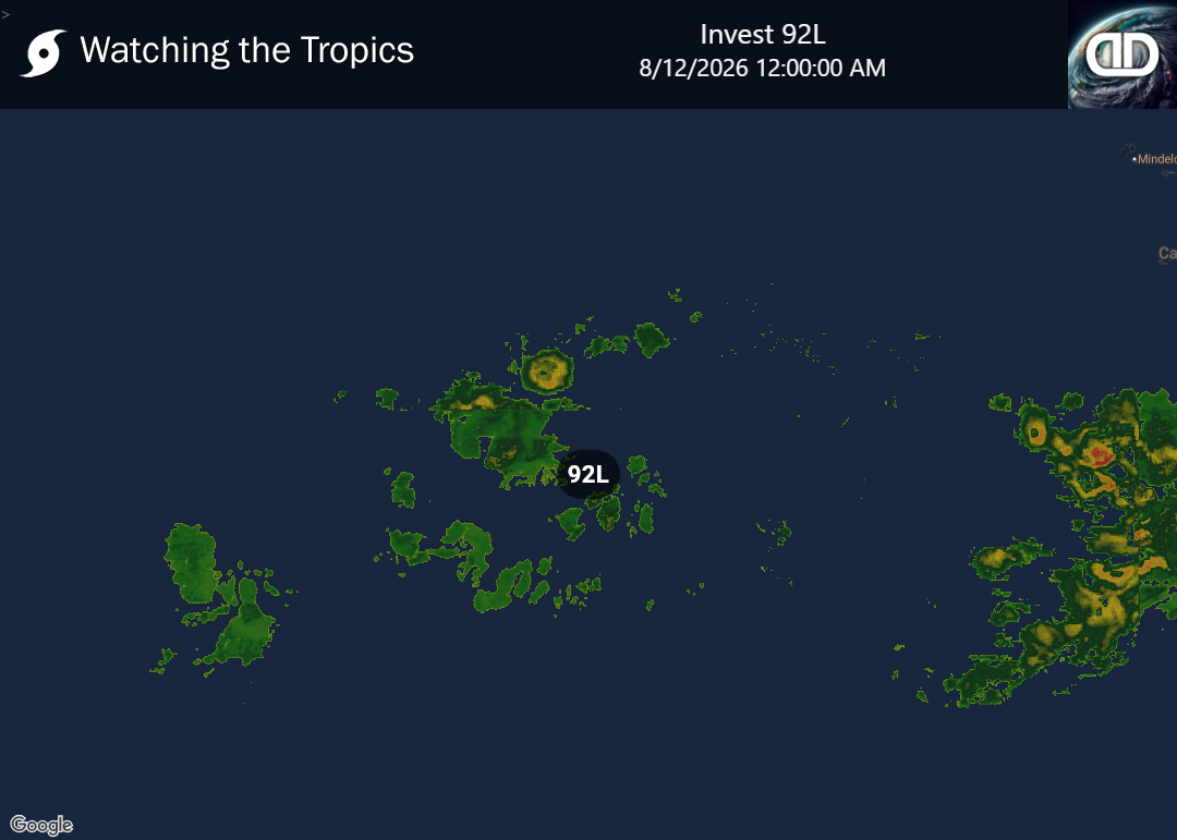 Storm Invest 92L Precipitation