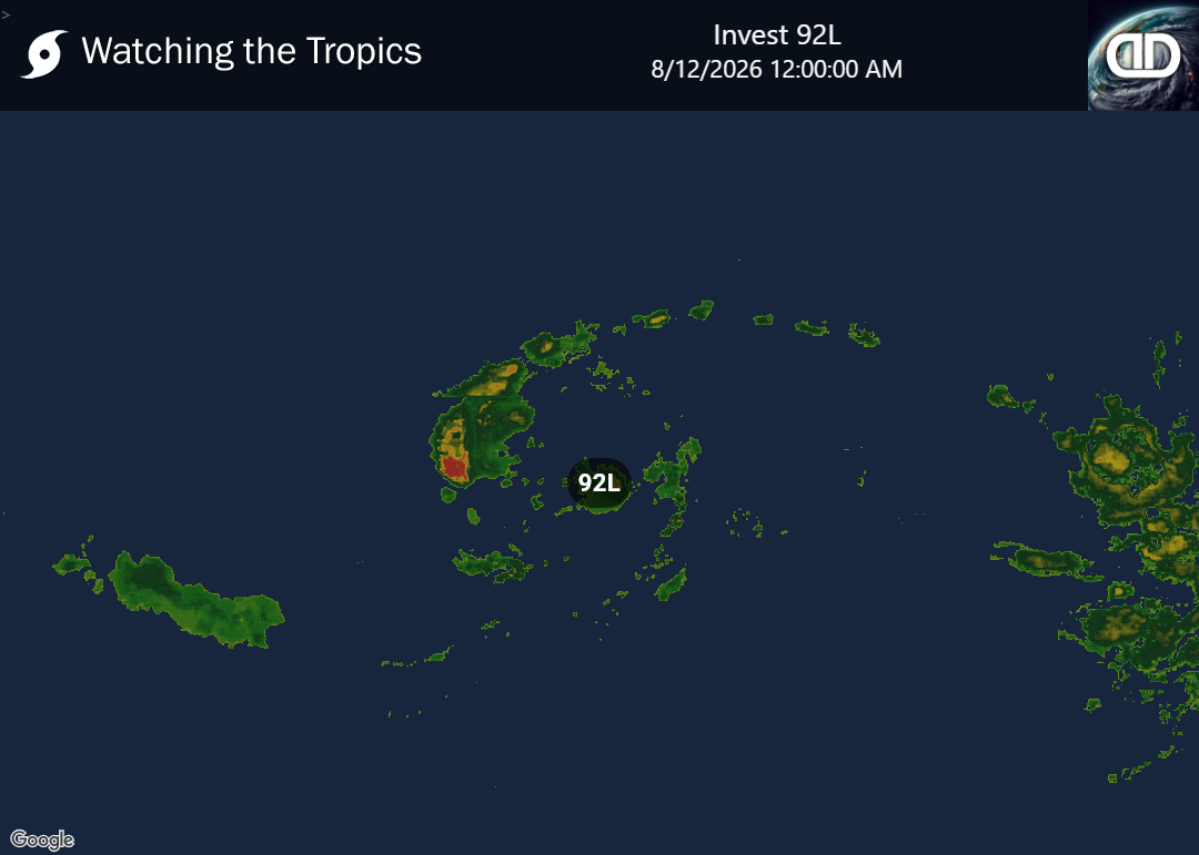 Storm Invest 92L Precipitation