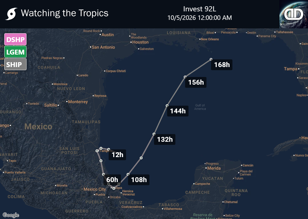 Storm Invest 92L Spaghetti Models