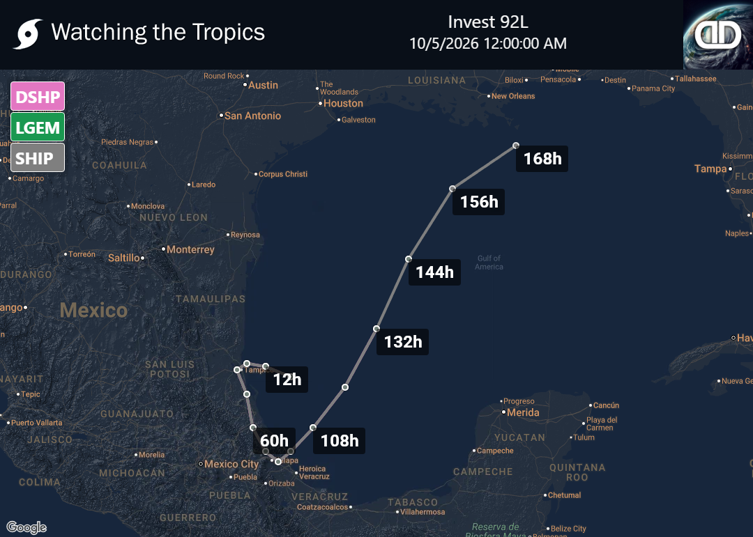 Storm Invest 92L Spaghetti Models