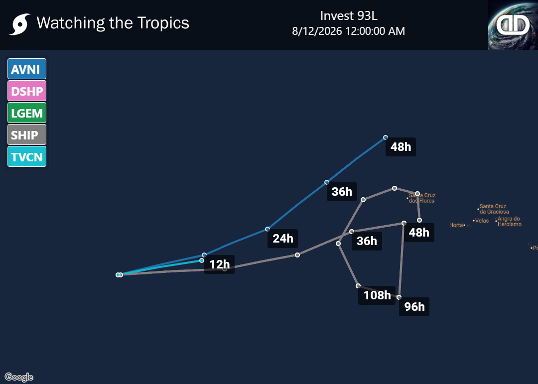 Storm Invest 93L Spaghetti Models